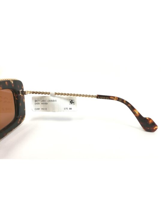 Lanvin LNV645S 234 52mm Rectangular Sunglasses Dark Havana / Brown - Italy Made main image 5
